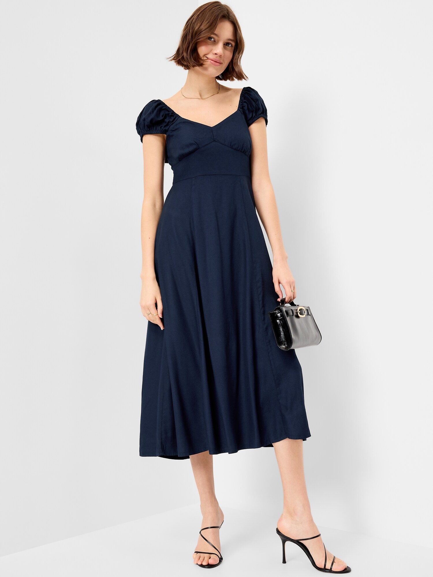 Женское платье Old Navy Short-Sleeve Fit & Flare Midi, цвет: Arctic Depth — фото 3