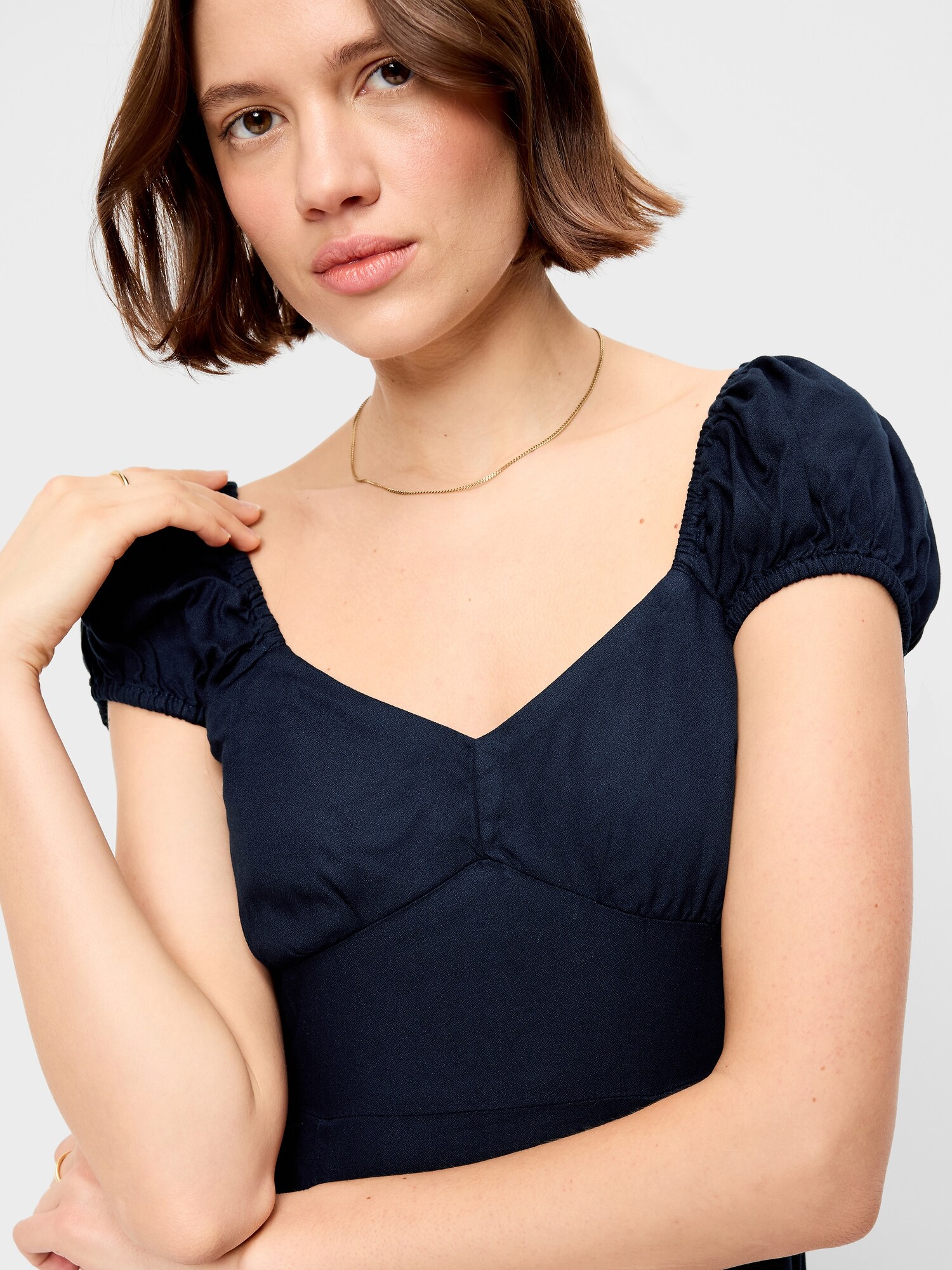 Женское платье Old Navy Short-Sleeve Fit & Flare Midi, цвет: Arctic Depth — фото 4