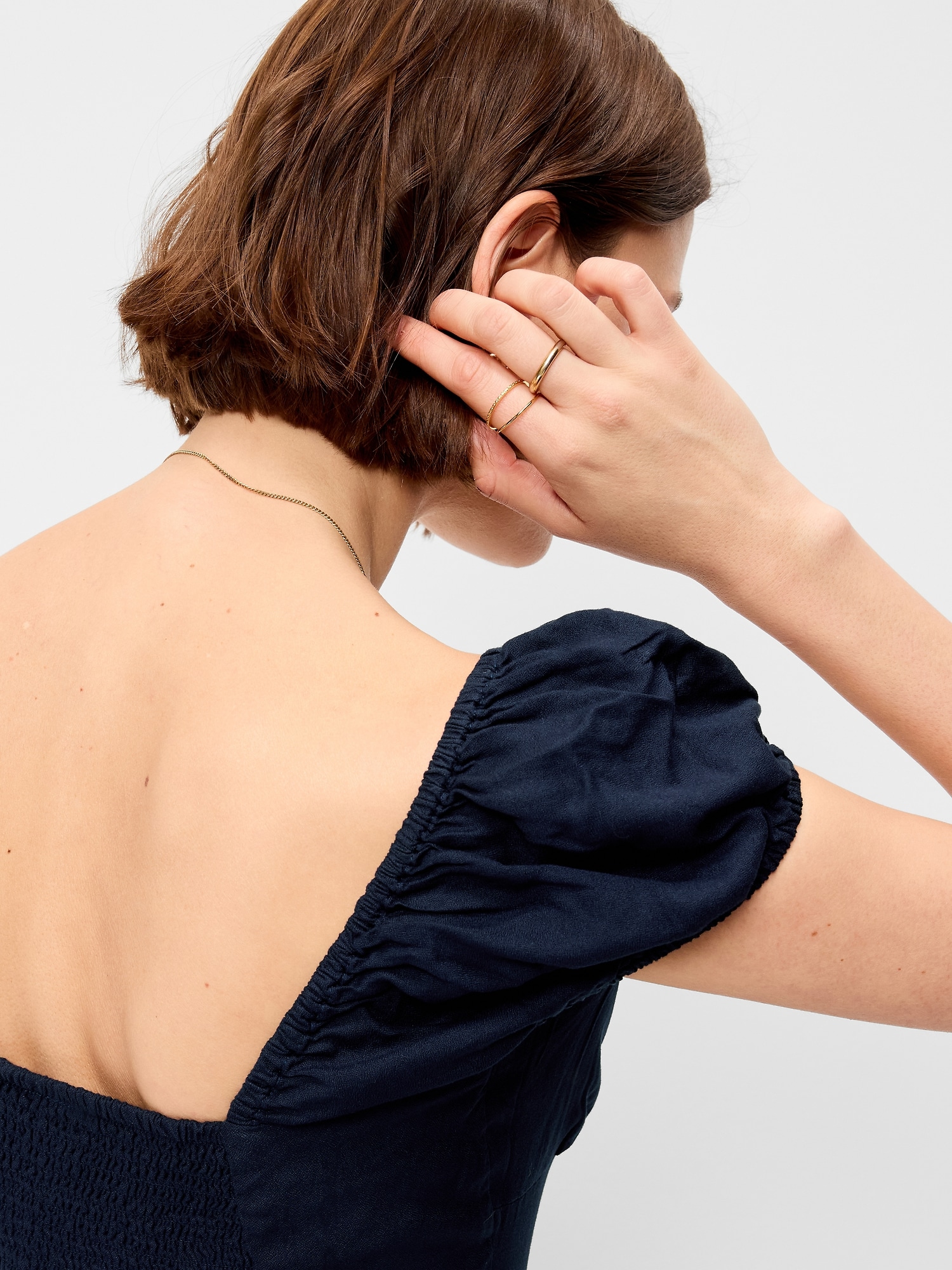 Short-Sleeve Fit & Flare Midi Dress