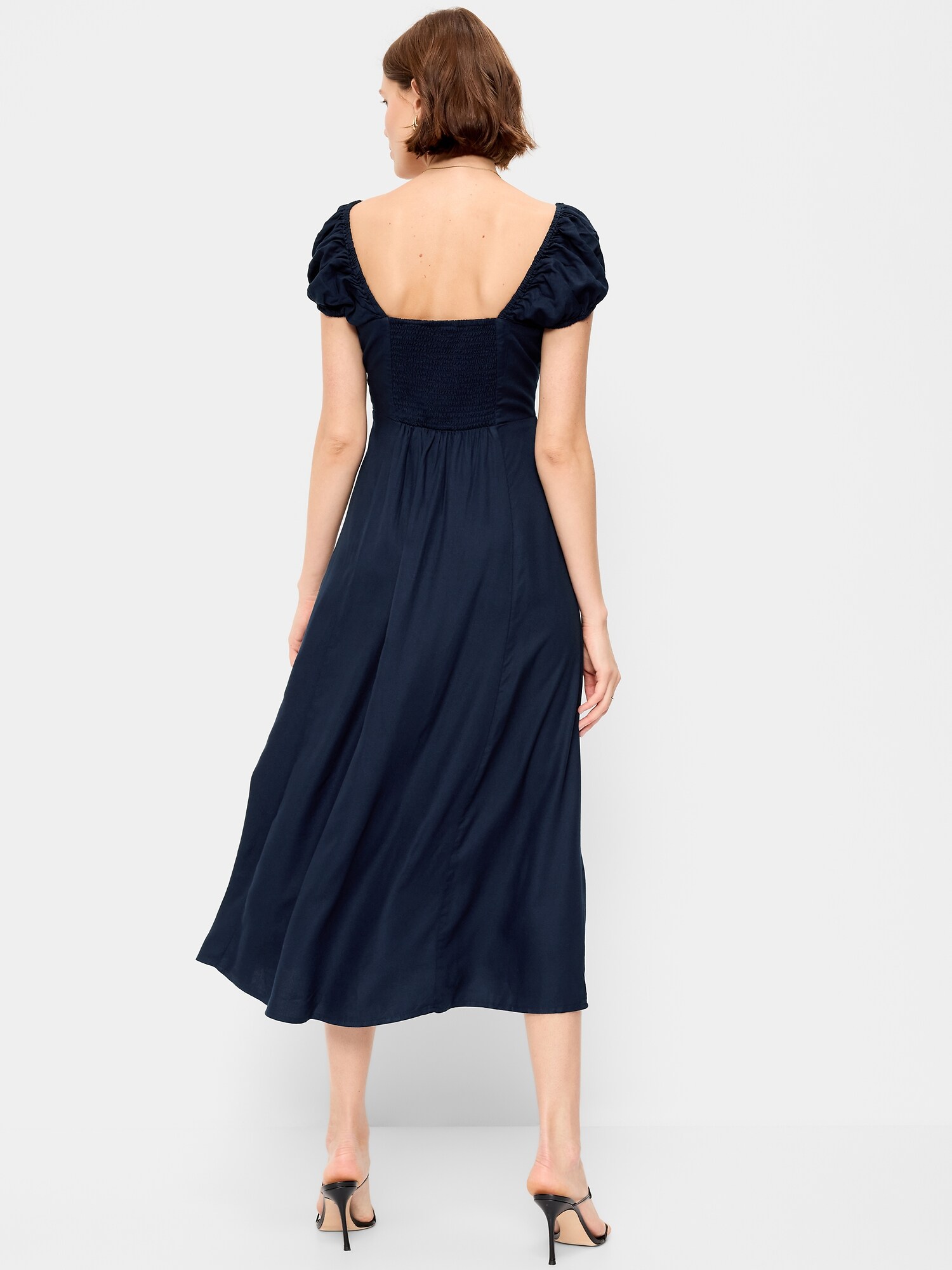 Женское платье Old Navy Short-Sleeve Fit & Flare Midi, цвет: Arctic Depth — фото 2