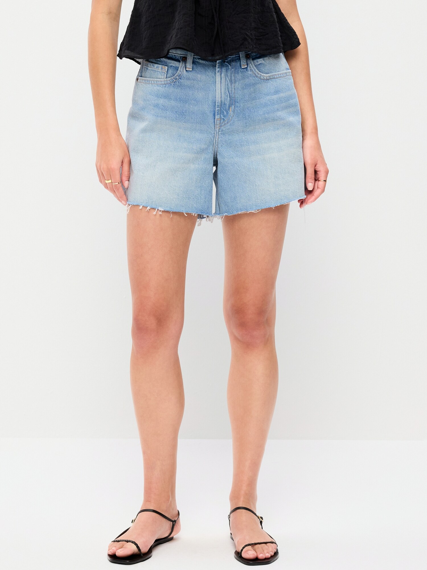 Женские шорты Old Navy High-Waisted Baggy Shorts -- 5-inch inseam, цвет: Aeriell — фото 2