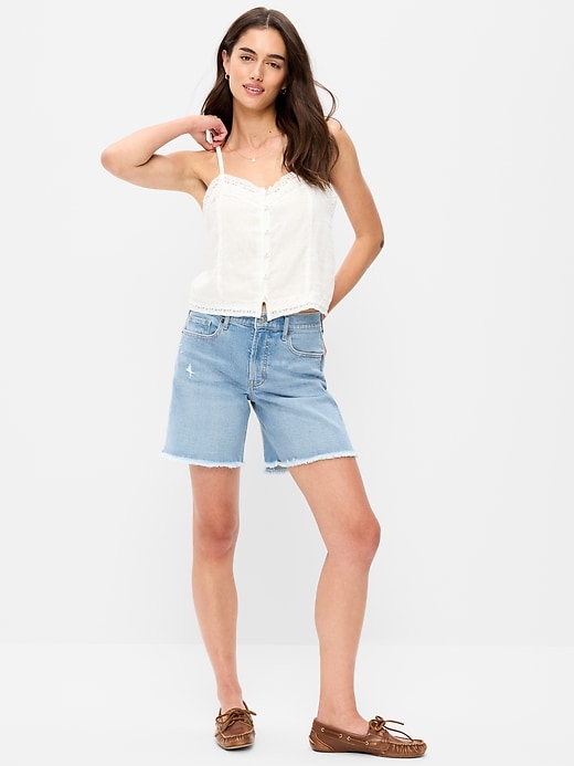 Image number 1 showing, High-Waisted OG Jean Cut-Off Shorts -- 7-inch inseam
