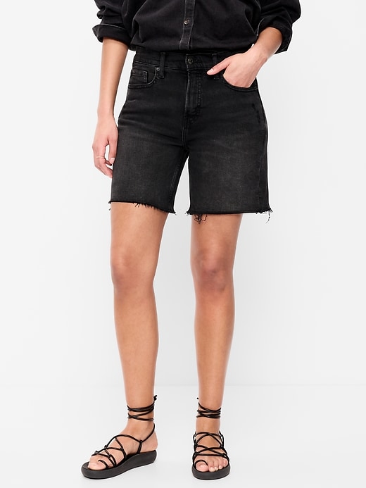 Image number 2 showing, High-Waisted OG Jean Cut-Off Shorts -- 7-inch inseam