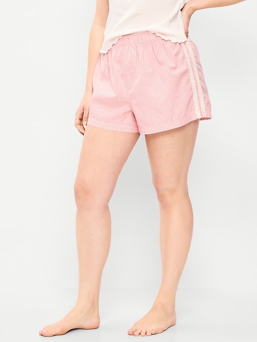 Image number 6 showing, Eyelet-Trim Boxer Pajama Shorts