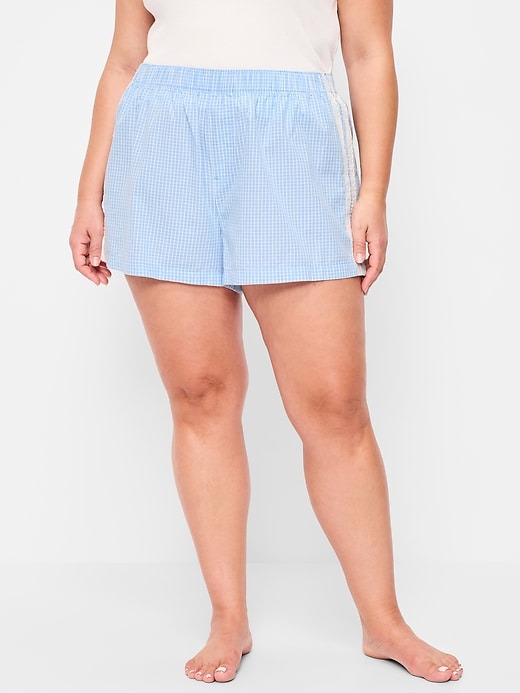 Image number 8 showing, Eyelet-Trim Boxer Pajama Shorts