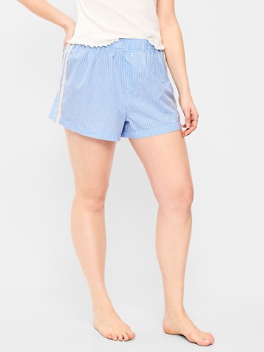Image number 6 showing, Eyelet-Trim Boxer Pajama Shorts