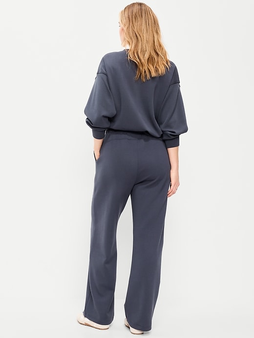 Image number 6 showing, Mid-Rise Dynamic Fleece Textured Wide-Leg Sweatpants