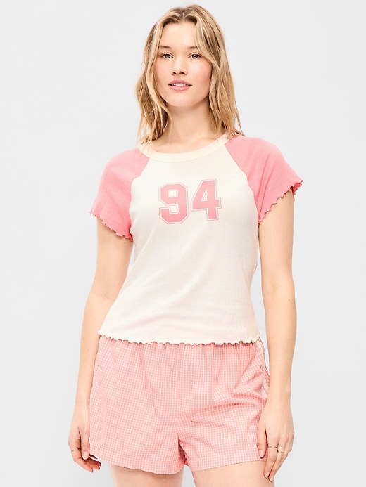 Image number 6 showing, Short-Sleeve Pointelle Sleep Top