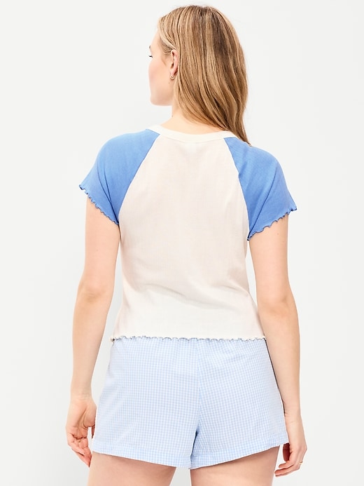 Image number 7 showing, Short-Sleeve Pointelle Sleep Top
