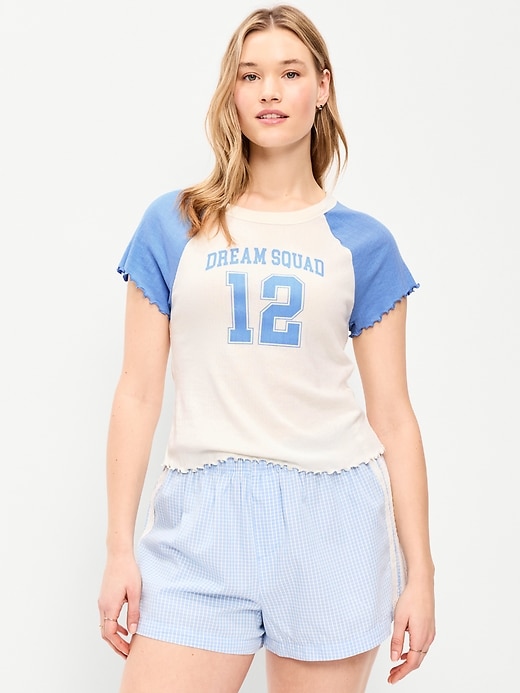 Image number 6 showing, Short-Sleeve Pointelle Sleep Top