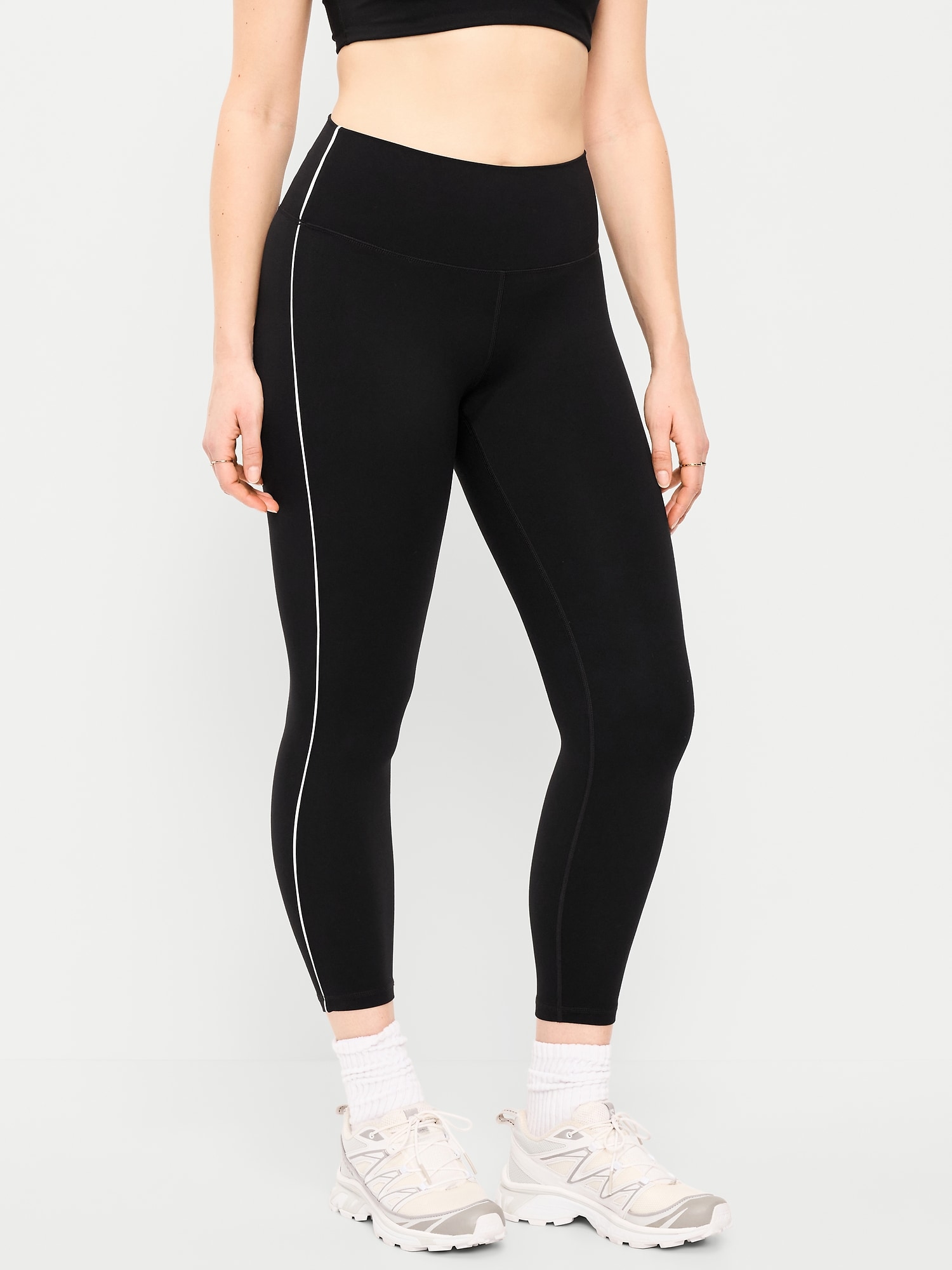High-Waisted StudioSmooth 7/8 Side-Striped Leggings