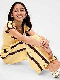 Image number 3 showing, Baggy French-Terry Straight-Leg Retro Sweatpants for Girls