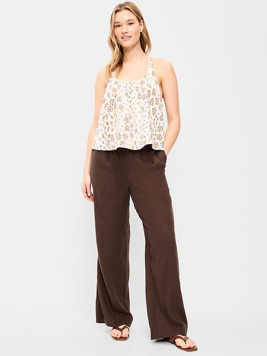 Image number 7 showing, High-Waisted Linen-Blend Super Wide-Leg Pants