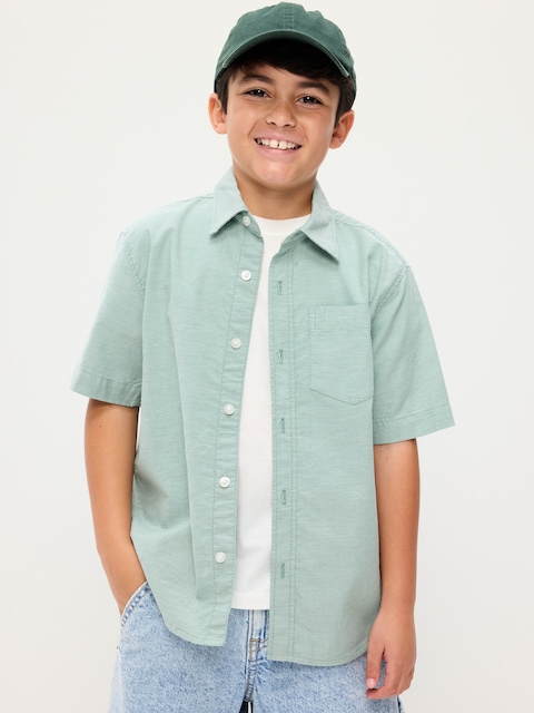 Short-Sleeve Pocket Oxford Shirt for Boys