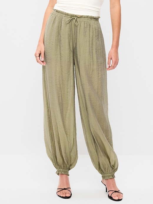 Image number 2 showing, High-Waisted Chiffon Harem Pants