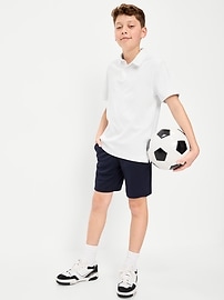 Image number 1 showing, Short-Sleeve Textured Mesh Polo Shirt for Boys