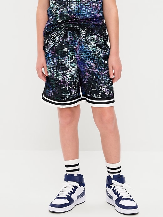 Image number 3 showing, Knee Length Mesh Basketball Shorts for Boys