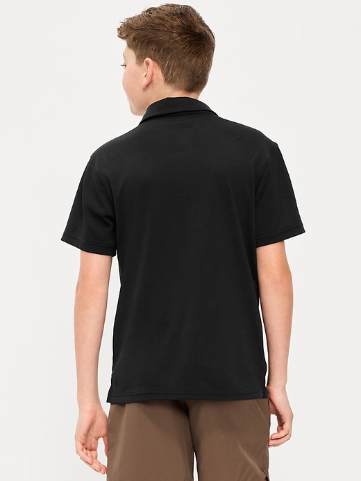 Image number 2 showing, Short-Sleeve Textured Mesh Polo Shirt for Boys