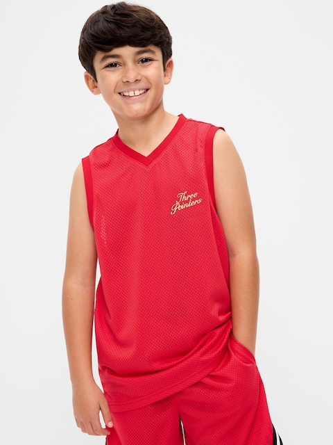 Mesh Graphic Basketball Tank Top for Boys