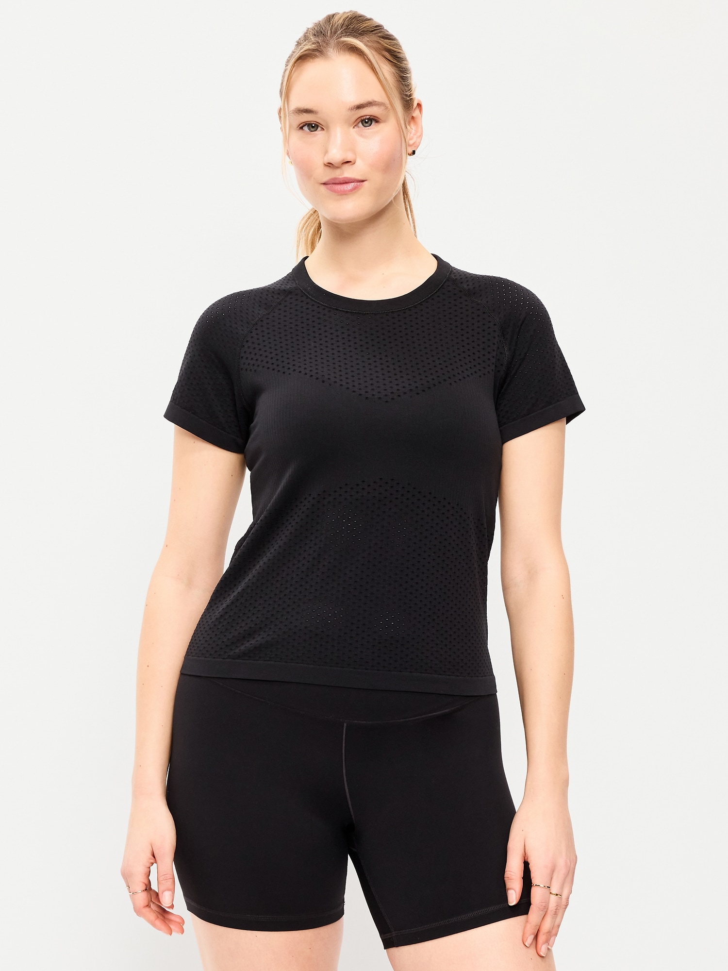 Seamless Textured Cropped T-Shirt