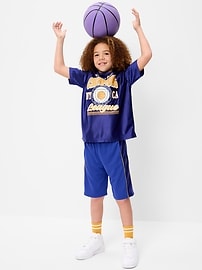 Image number 1 showing, Below Knee Baggy Mesh Basketball Shorts for Boys