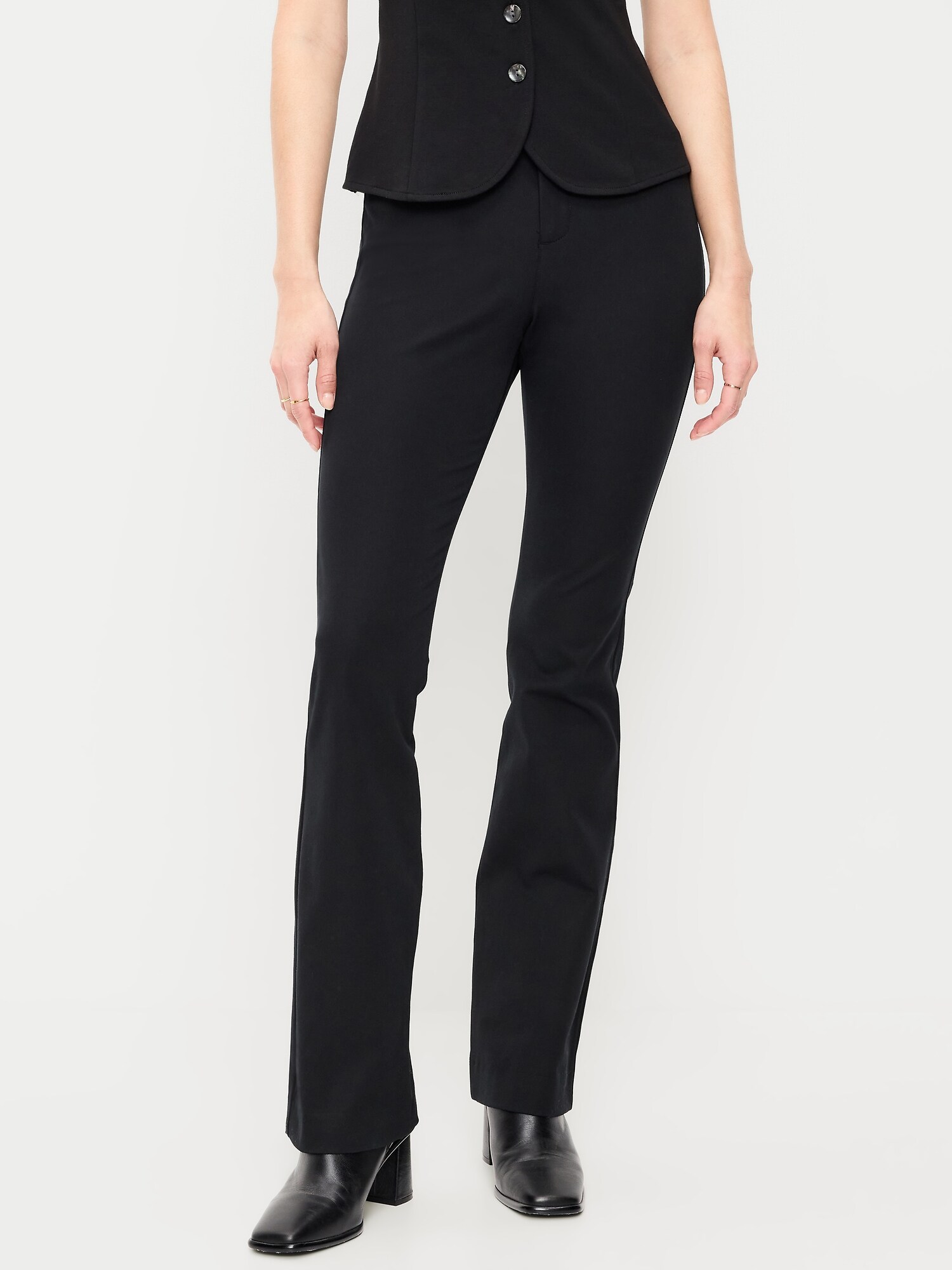 Женские брюки Old Navy High-Waisted Pixie Flare, цвет: Чёрный — фото 2