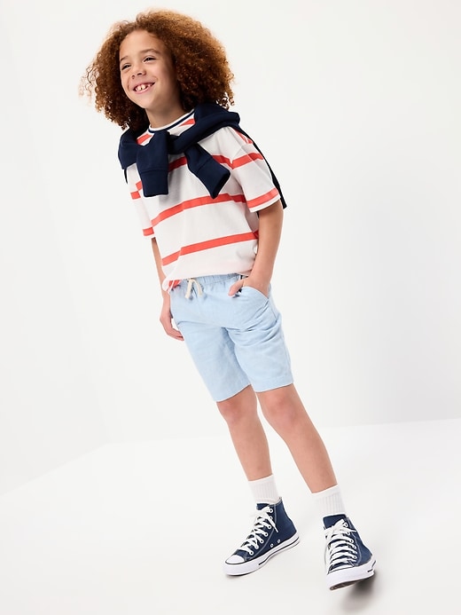 Image number 3 showing, Knee Length Linen-Blend Dock Shorts for Boys