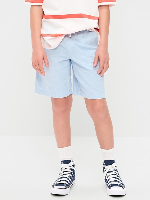 Image number 1 showing, Knee Length Linen-Blend Dock Shorts for Boys