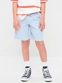 Image number 1 showing, Knee Length Linen-Blend Dock Shorts for Boys