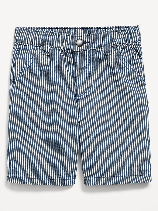 Image number 1 showing, Baggy Striped Carpenter Jean Shorts for Toddler Boys