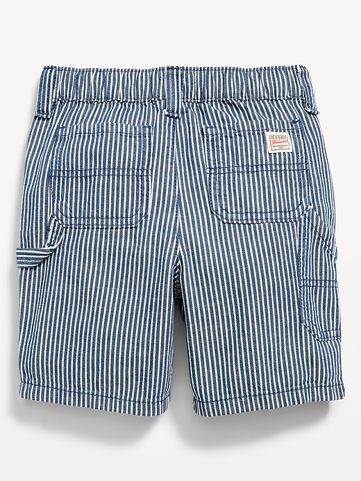 Image number 2 showing, Baggy Striped Carpenter Jean Shorts for Toddler Boys