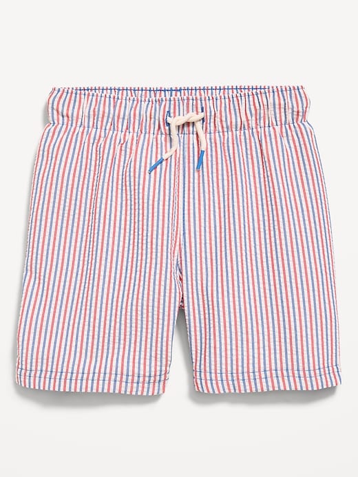 Image number 1 showing, Printed Textured Swim Trunks for Toddler Boys