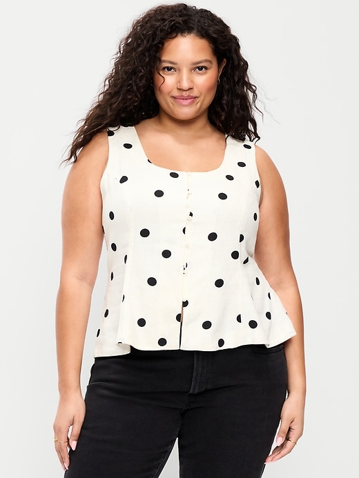 Image number 5 showing, Button-Down Linen Blend Top