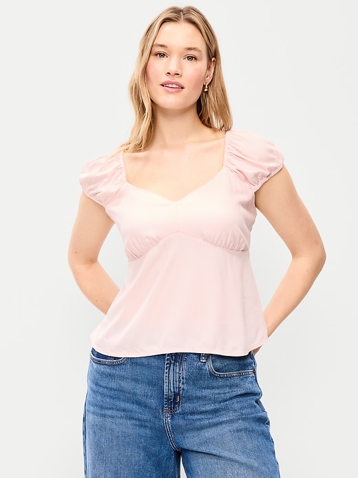 Image number 5 showing, Fitted Cap-Sleeve Top