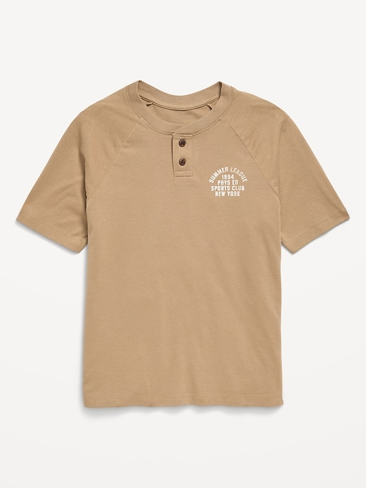 Image number 1 showing, Softest Short-Sleeve Graphic Henley T-Shirt for Boys