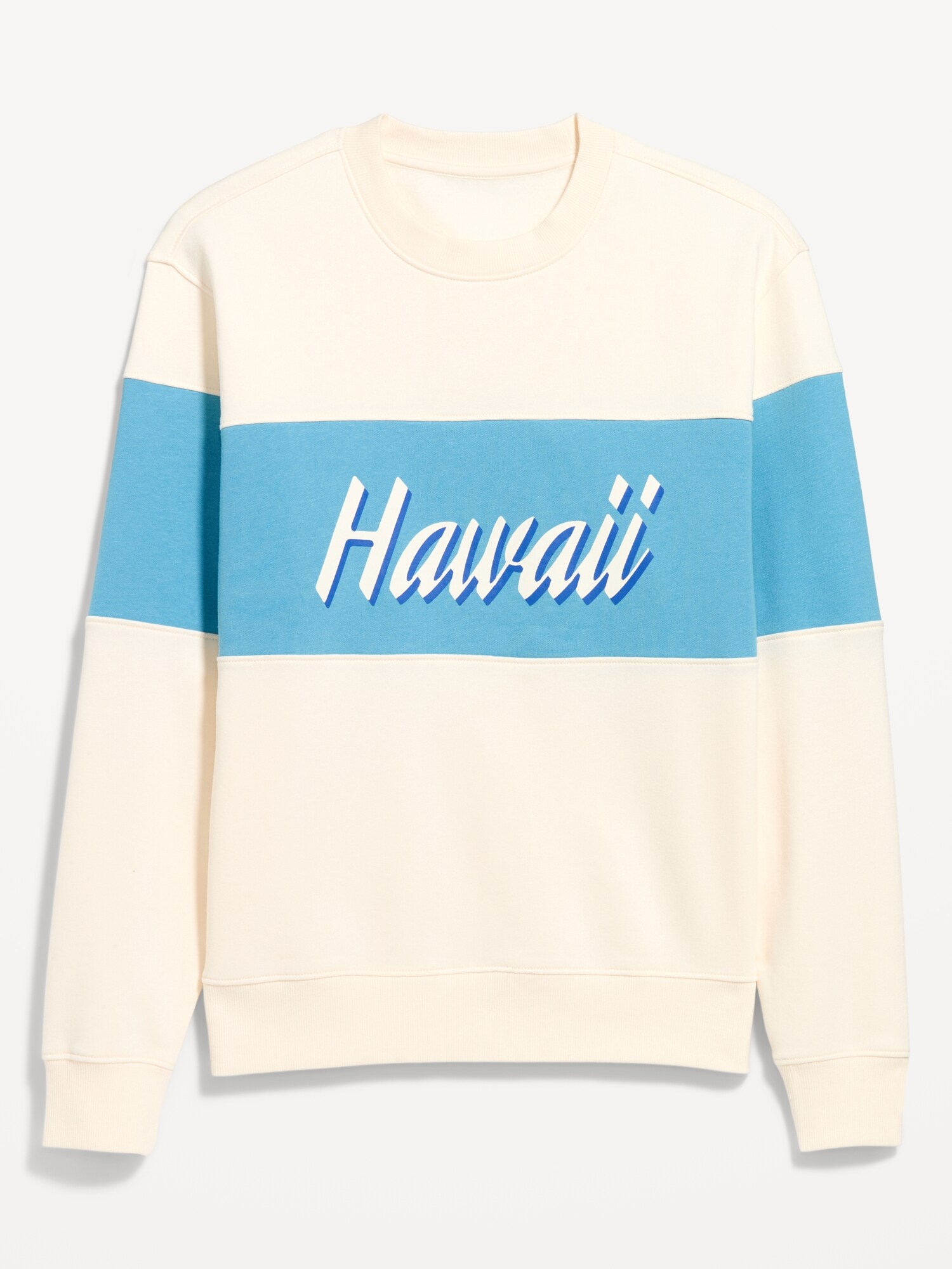 Мужской свитшот Old Navy Loose Color-Block Crew-Neck, цвет: Creme De La Creme — фото 4