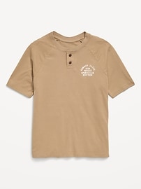 Image number 1 showing, Softest Short-Sleeve Graphic Henley T-Shirt for Boys