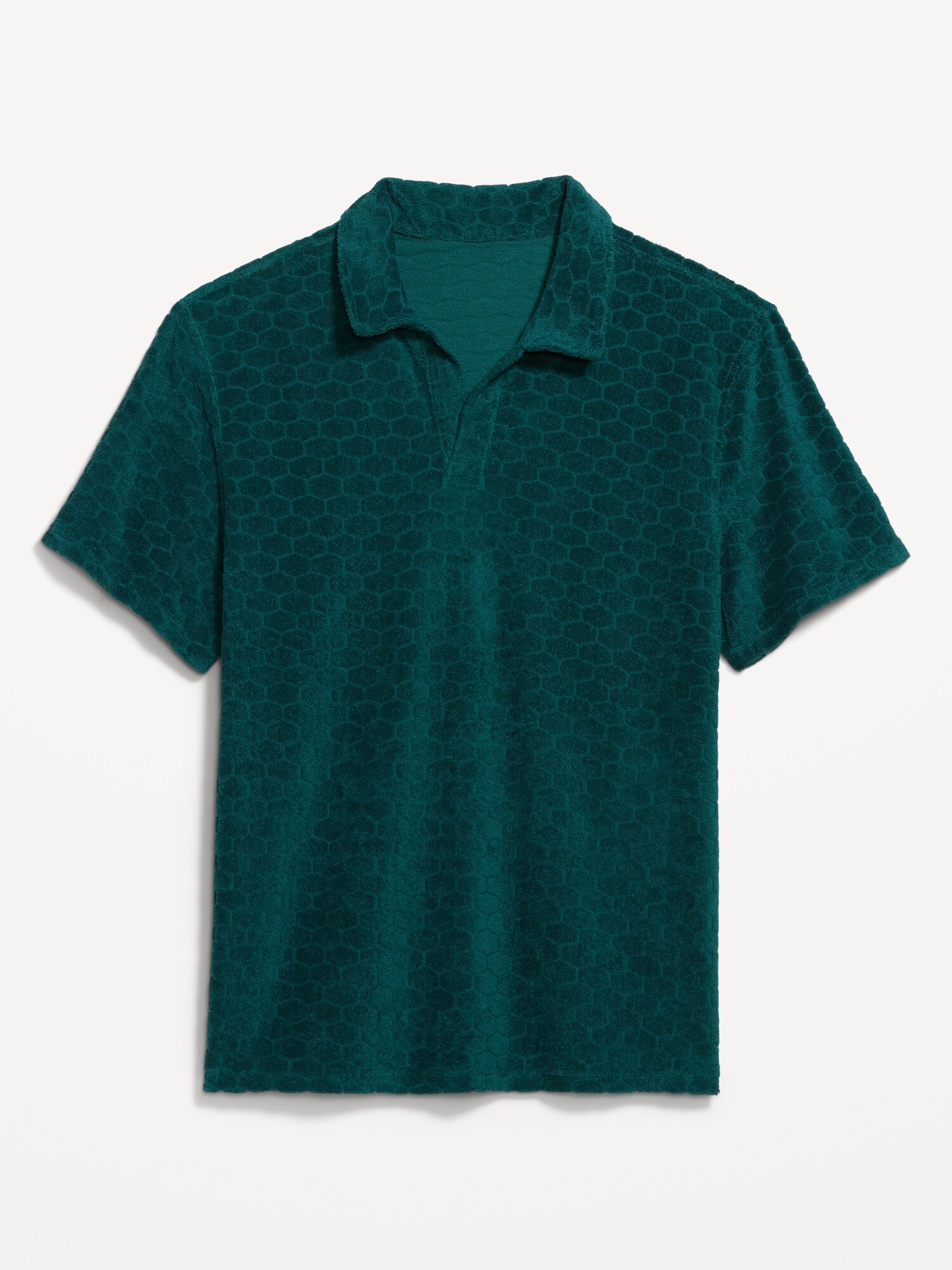 Мужское поло Old Navy Textured Terry Polo, цвет: Чёрный — фото 4