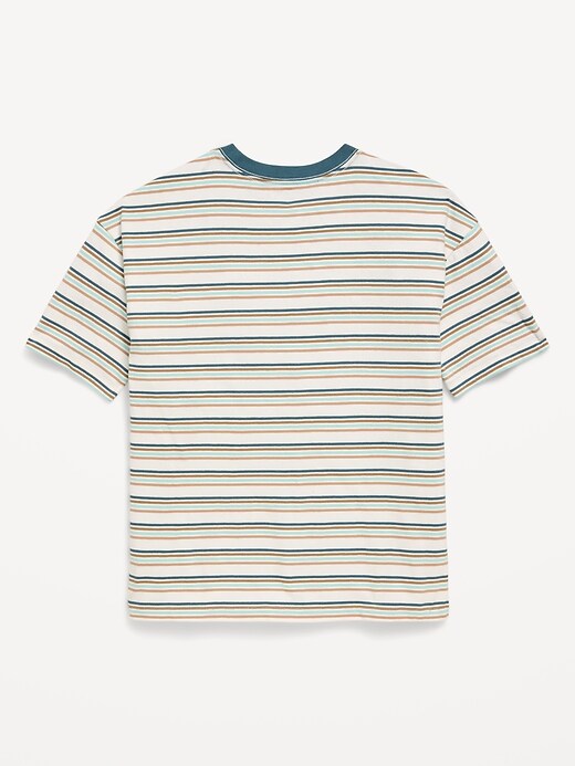 Image number 3 showing, Oversized Short-Sleeve Striped T-Shirt for Boys