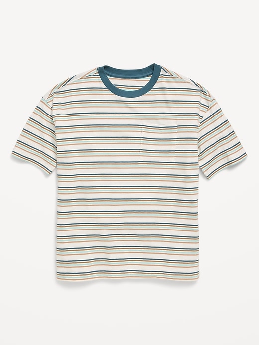 Image number 2 showing, Oversized Short-Sleeve Striped T-Shirt for Boys