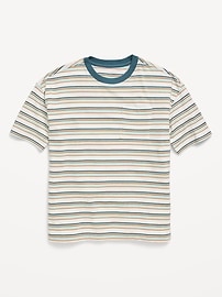 Image number 1 showing, Oversized Short-Sleeve Striped T-Shirt for Boys