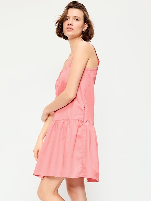 Image number 1 showing, Sleeveless Drop-Waist Swing Mini Dress