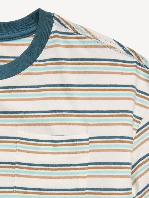 Image number 4 showing, Oversized Short-Sleeve Striped T-Shirt for Boys