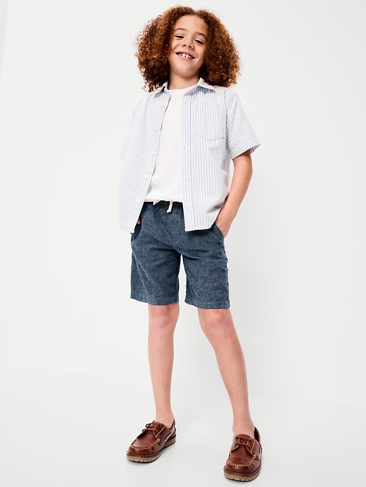Image number 3 showing, Knee Length Linen-Blend Dock Shorts for Boys