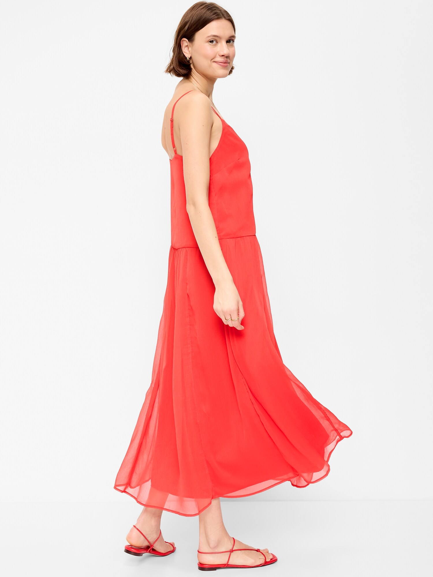 Женское платье Old Navy Chiffon Drop-Waist Maxi, цвет: Оранжевый — фото 2