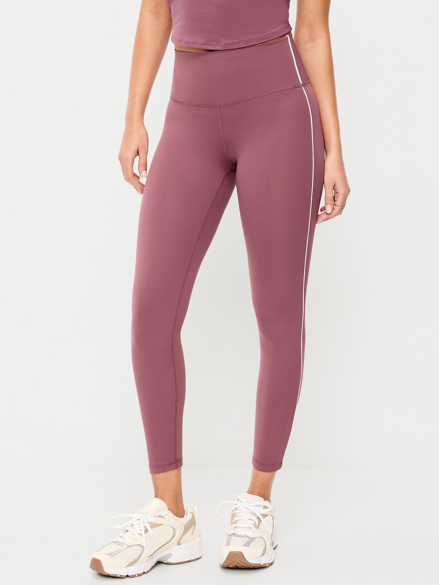 High-Waisted StudioSmooth 7/8 Side-Striped Leggings
