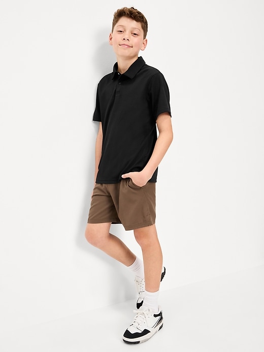 Image number 1 showing, Short-Sleeve Textured Mesh Polo Shirt for Boys