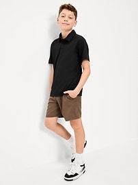 Image number 1 showing, Short-Sleeve Textured Mesh Polo Shirt for Boys