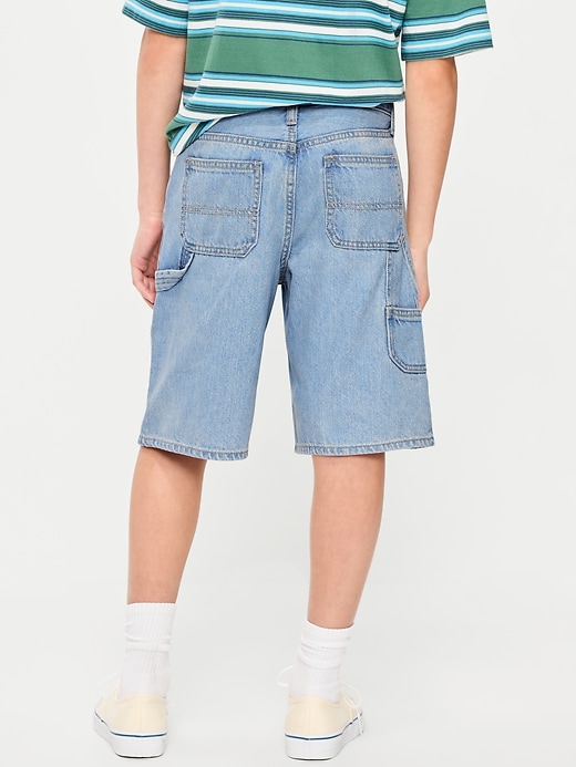 Image number 2 showing, Below Knee Super Baggy Utility Jean Shorts for Boys