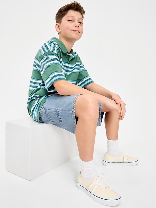 Image number 3 showing, Below Knee Super Baggy Utility Jean Shorts for Boys